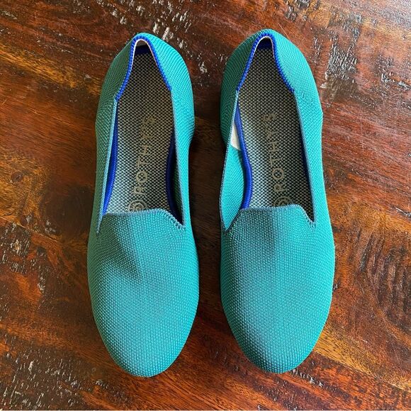 Rothy's Shoes - Rothy’s jade loafers women’s size 6.5 teal flats retired color